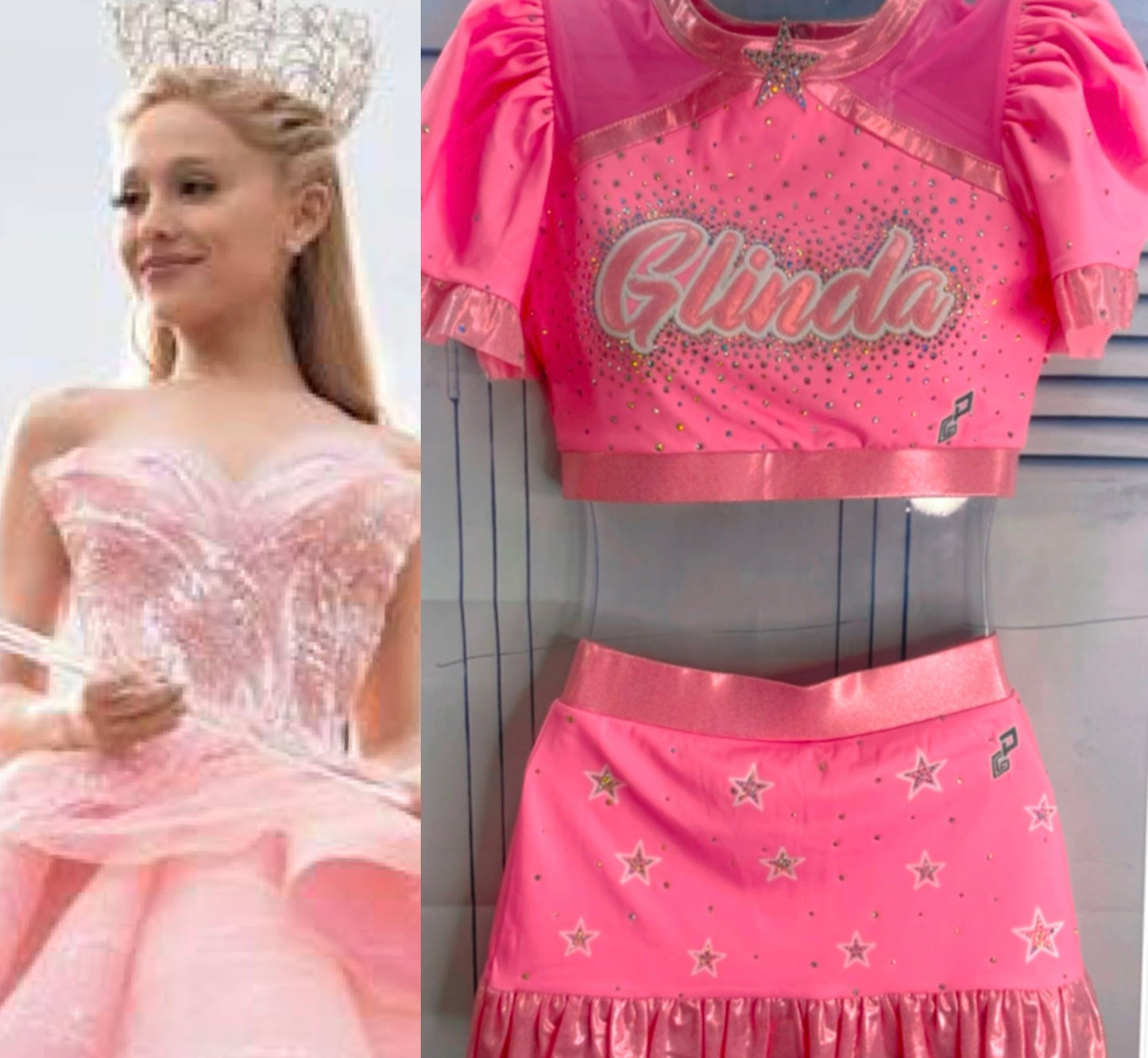 Glinda inspired cheer uniform