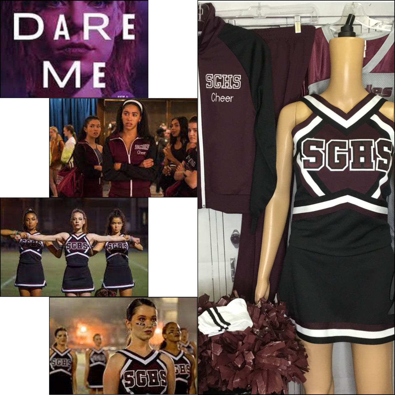Dare me cheerleading TV show real set uniform Netflix