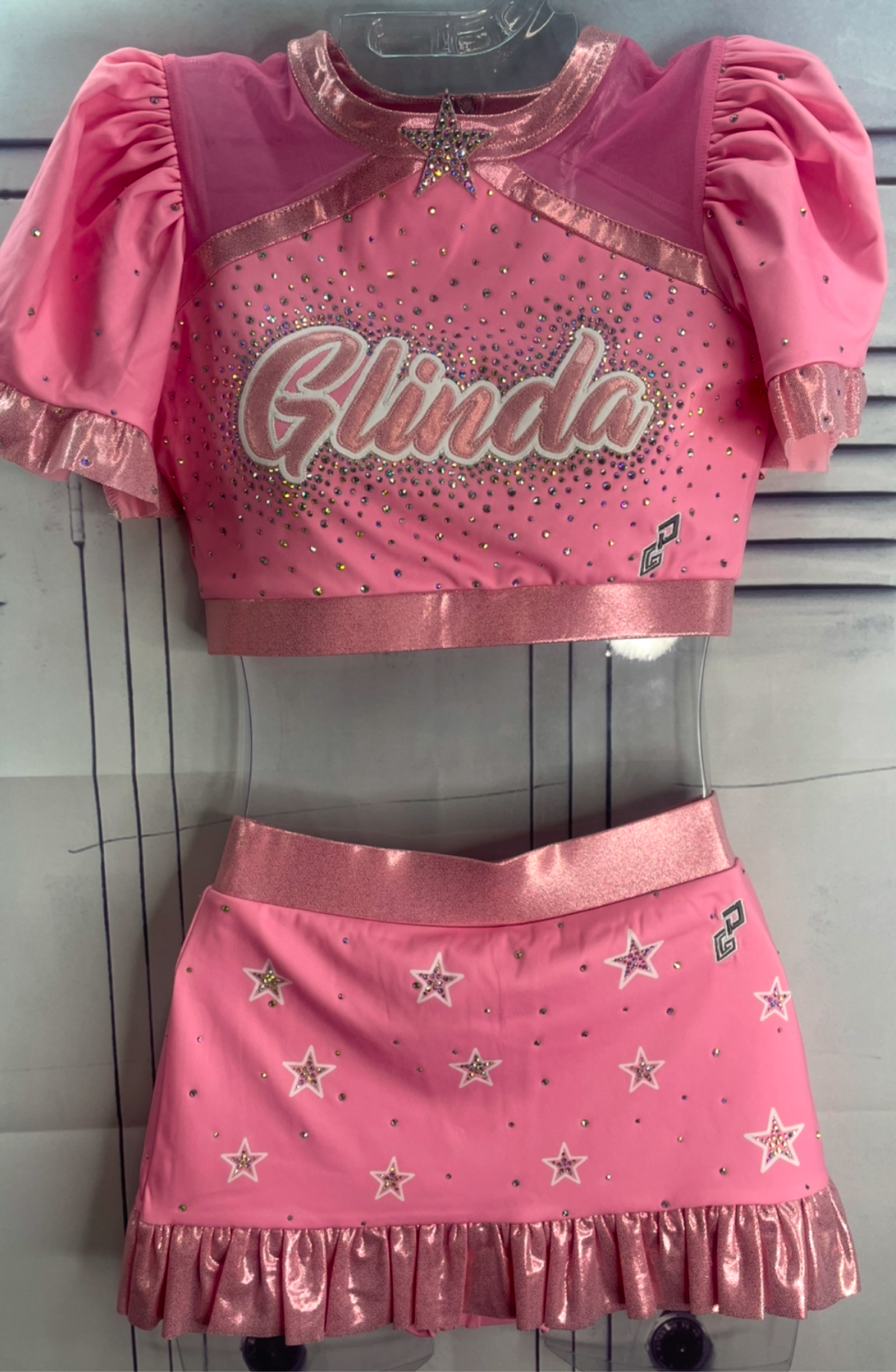Glinda inspired cheer uniform