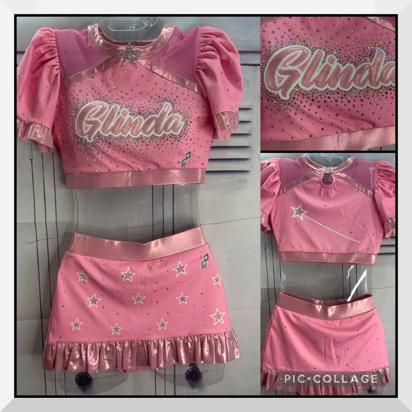 Glinda inspired cheer uniform