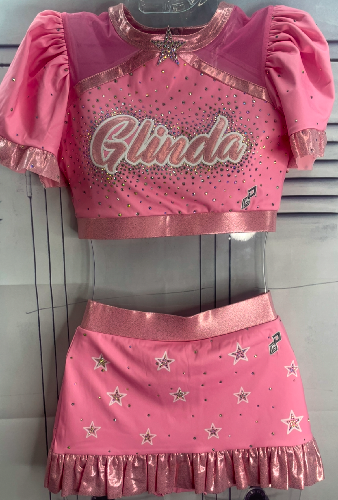 Glinda inspired cheer uniform