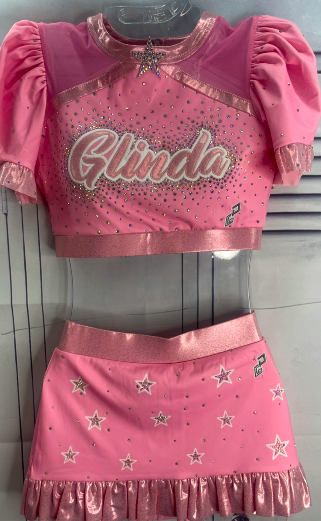 Glinda inspired cheer uniform