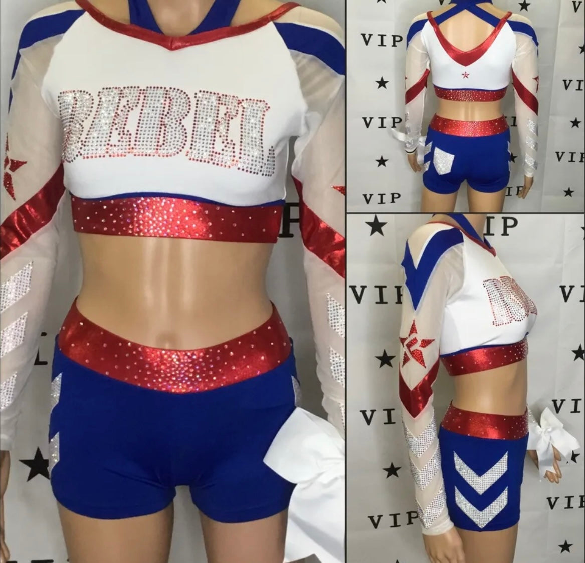 USA rebel athletic cheer uniform